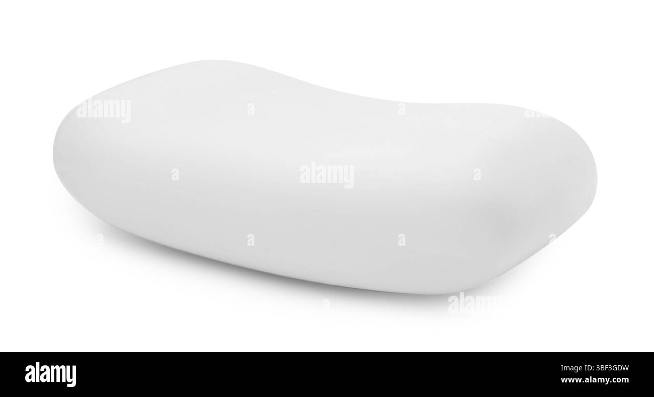 Un pain de savon isolé sur blanc. Hygiène personnelle Banque D'Images