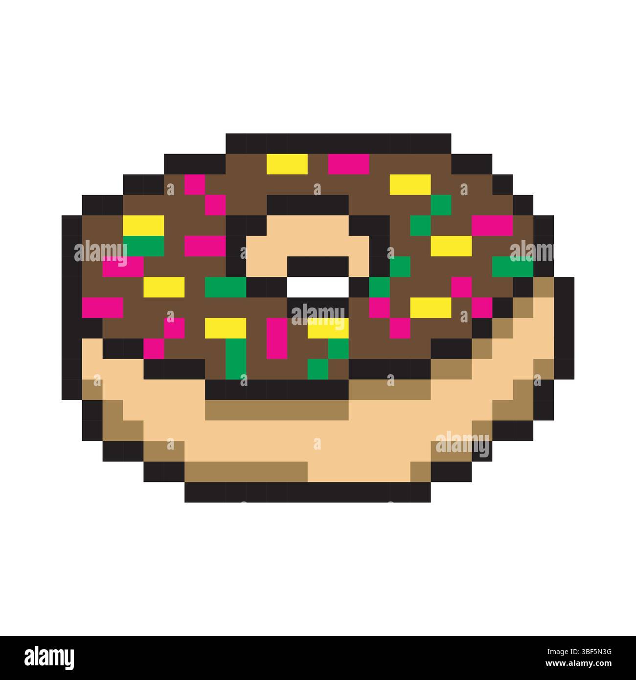 Beignets dans le style pixel art. Illustration de Vecteur