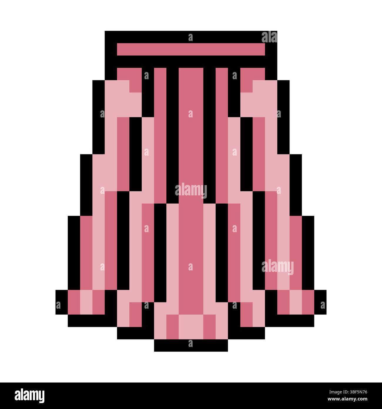 Jupe plissée avec pixel art isolé sur fond blanc Illustration de Vecteur