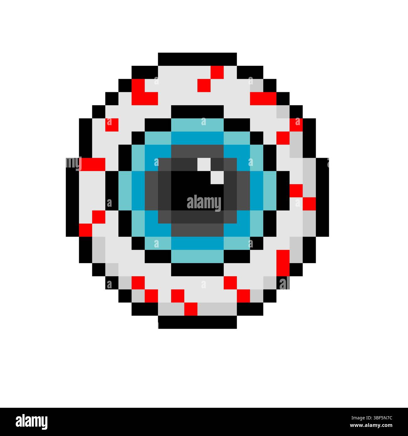 Globe oculaire dans le style pixel art. Illustration de Vecteur