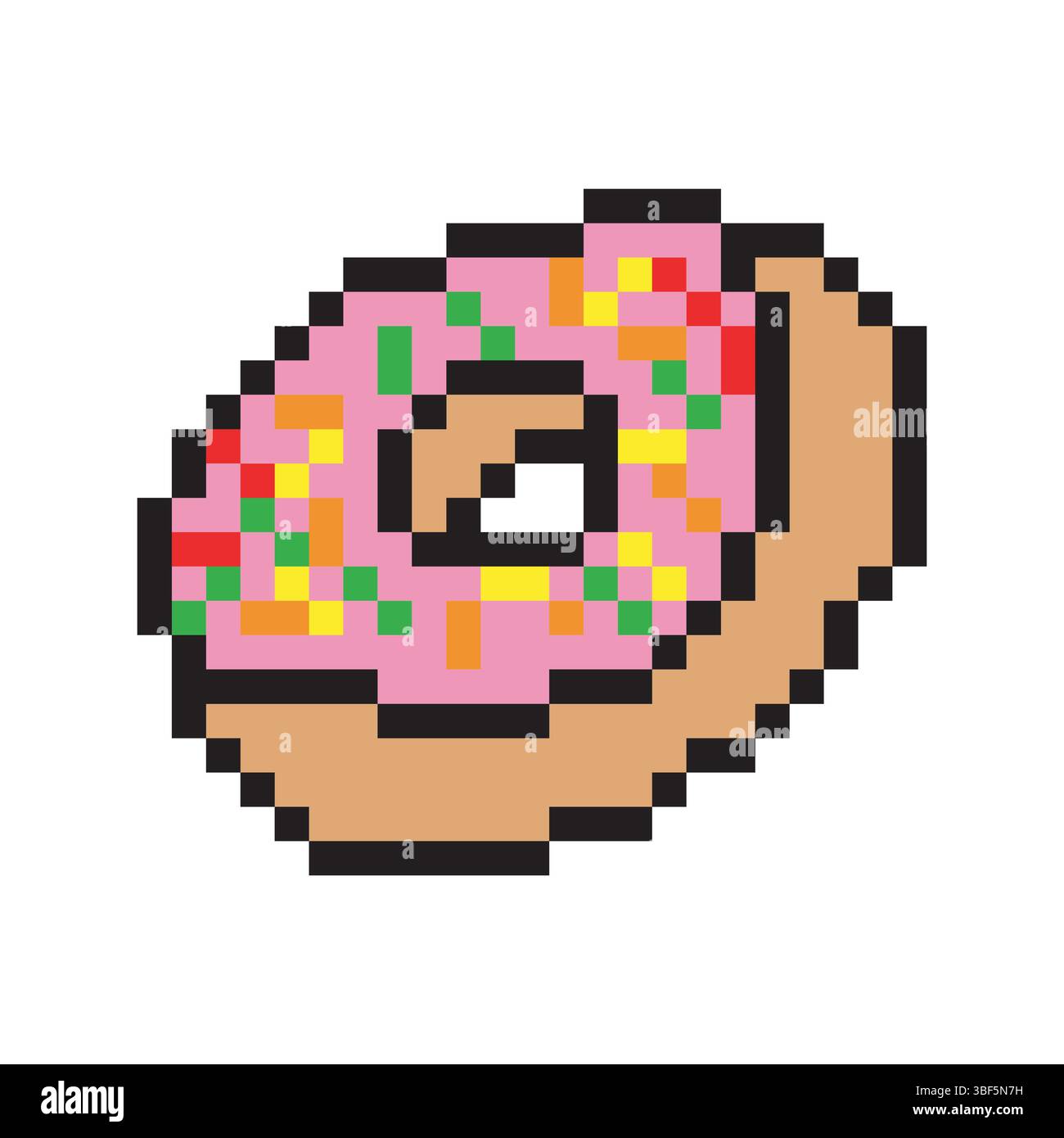 Beignets dans le style pixel art. Illustration de Vecteur