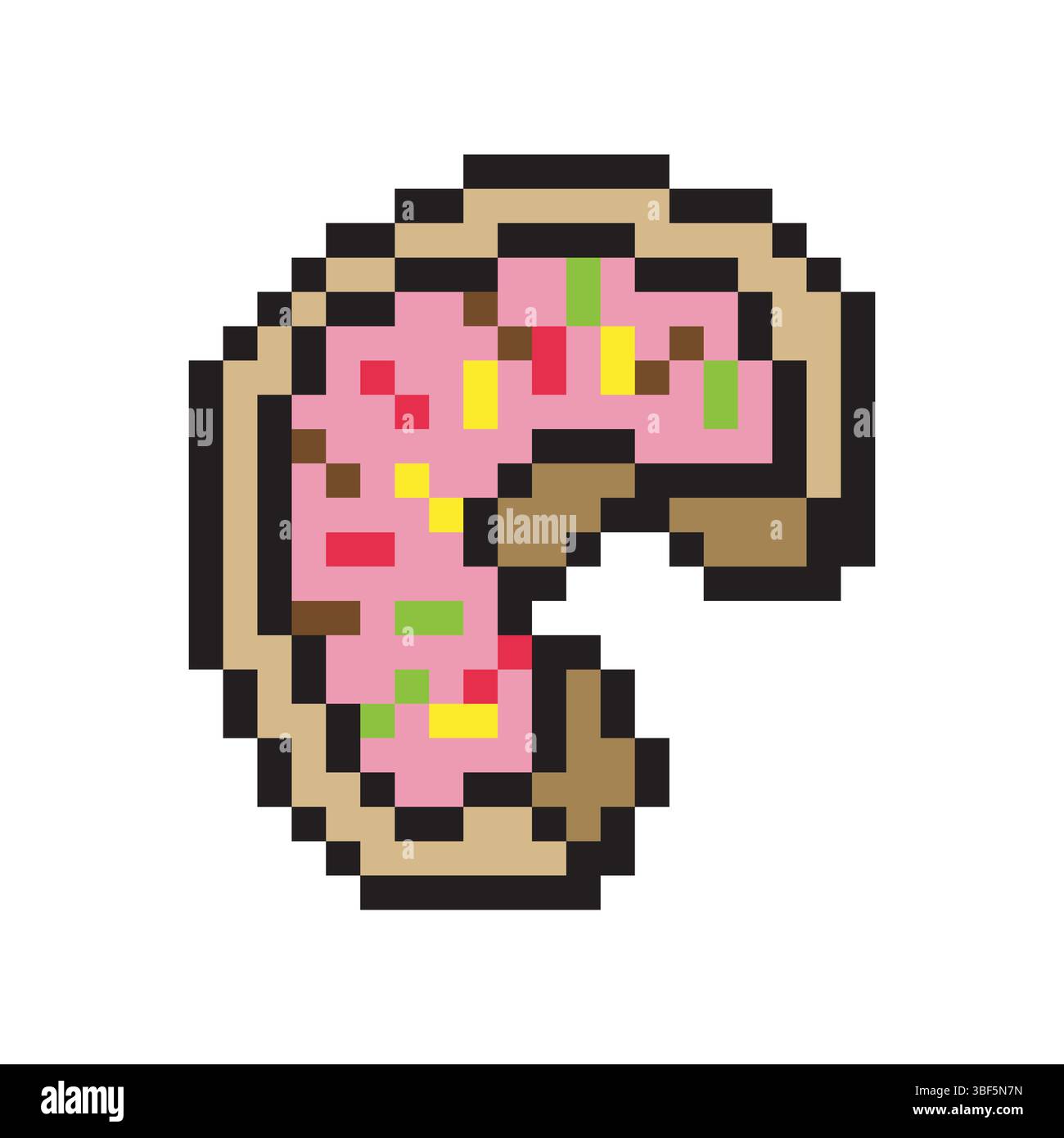 Beignets dans le style pixel art. Illustration de Vecteur