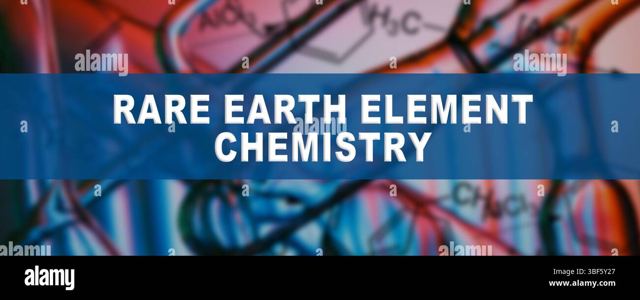 Chimie des terres rares. Étude de la chimie des lanthanides et des actinides pour l'électronique, les aimants et les applications de l'énergie nucléaire. Banque D'Images