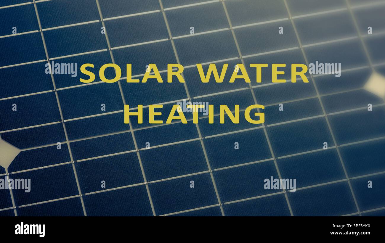 Chauffage solaire de l'eau. Utilise l'énergie solaire pour chauffer l'eau à usage domestique ou industriel. Banque D'Images