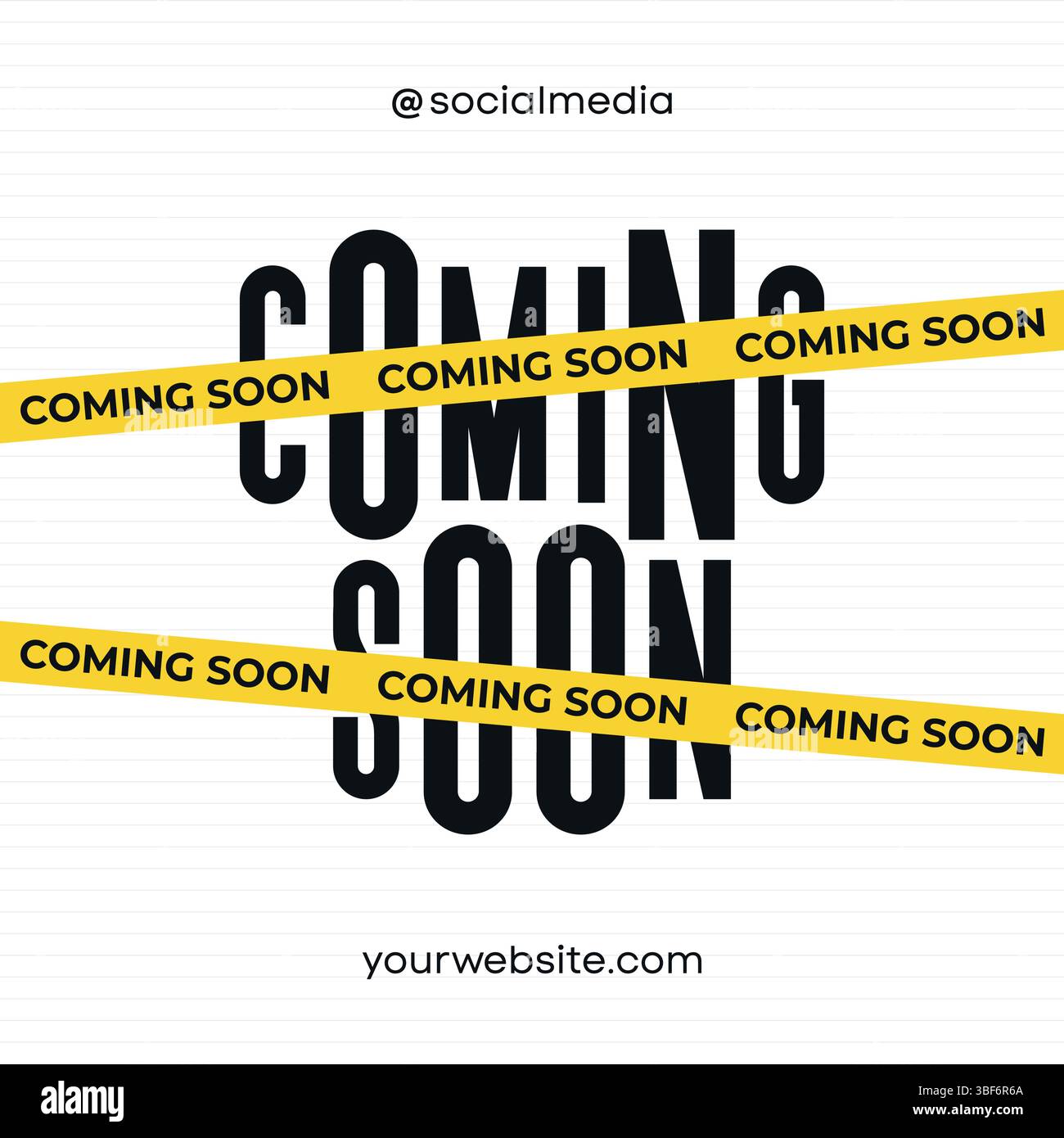 Annonce à venir avec ruban jaune Illustration de Vecteur