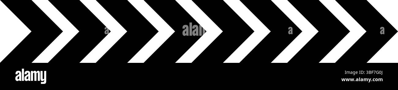 Motif de flèche en chevrons. Ligne en forme de chevrons. Direction du mouvement de la ligne de route. Triangle flèche. Avertissement répéter rayé. Icône de balayage. Elément de conception. Vecteur Illustration de Vecteur