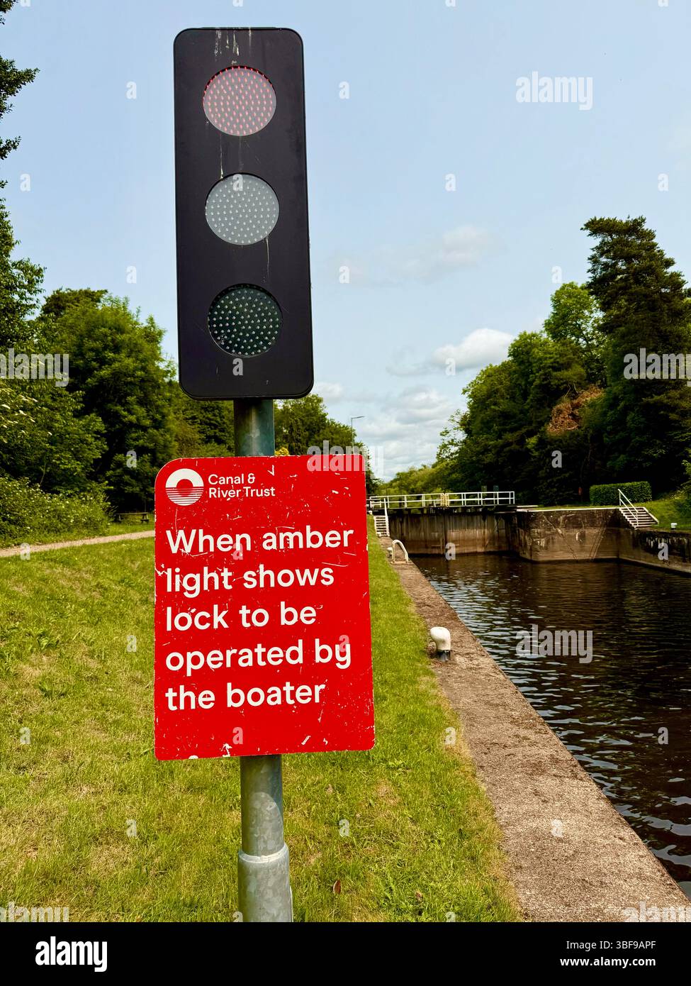 Canal & River Trust, Stoke Lock sur la rivière Trent à Stoke Bardolph, Nottinghamshire, Angleterre, Royaume-Uni Banque D'Images