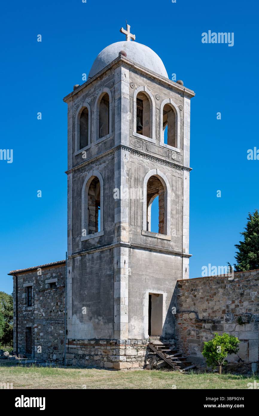 La tour de l'horloge dans le monastère, Apollonia, Albanie Banque D'Images