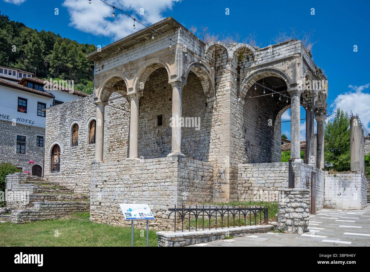 Partie de la résidence de Berat Pasha, Berat, Albanie Banque D'Images