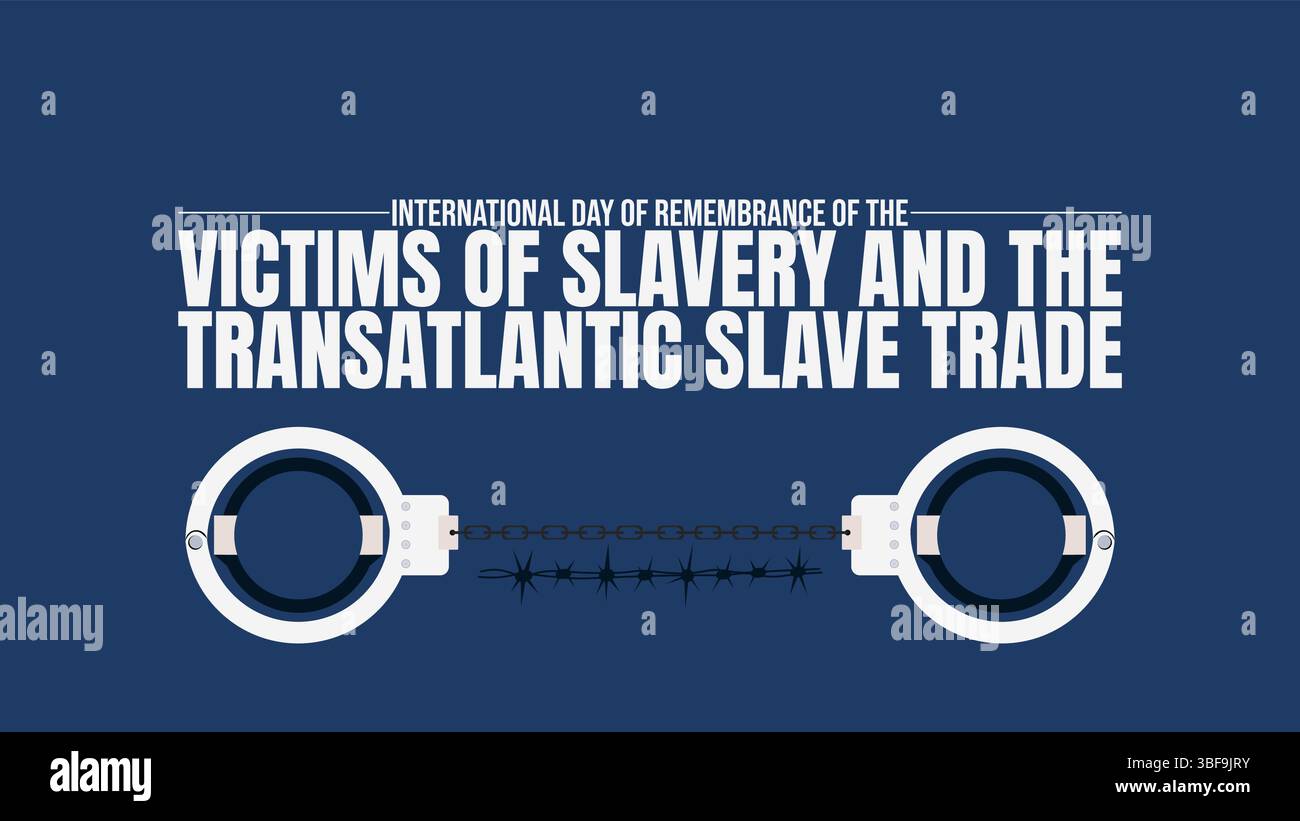 Journée internationale de commémoration des victimes de l'esclavage et de la traite transatlantique des esclaves Illustration de Vecteur