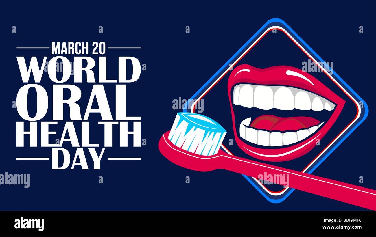 Journée mondiale de la santé bucco-dentaire souriez toute une vie Illustration de Vecteur