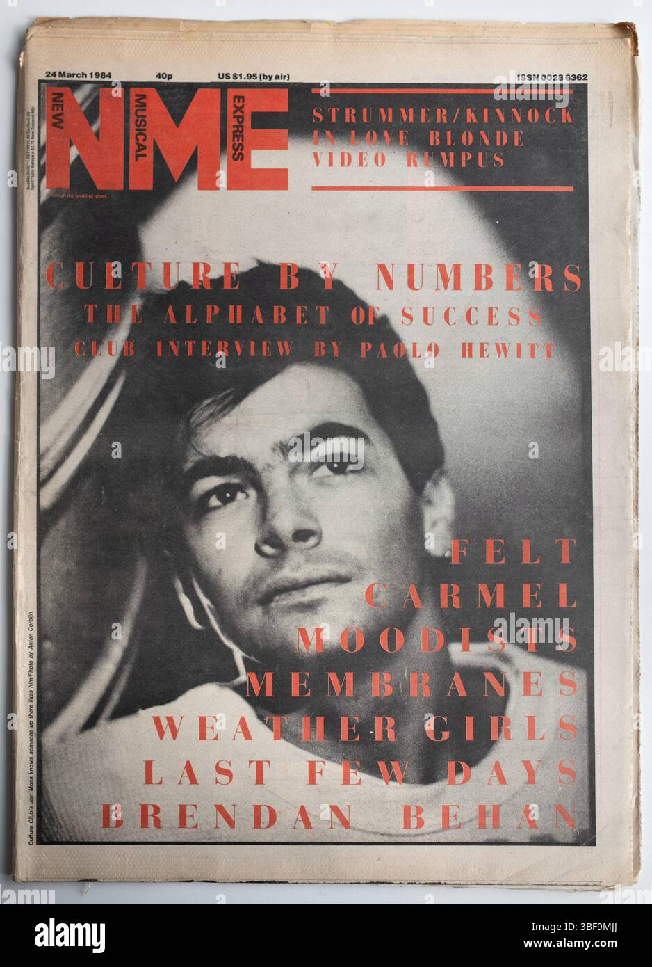 Années 1980 NME Nouveau papier musical Express avec culture Club couverture 1984 Banque D'Images