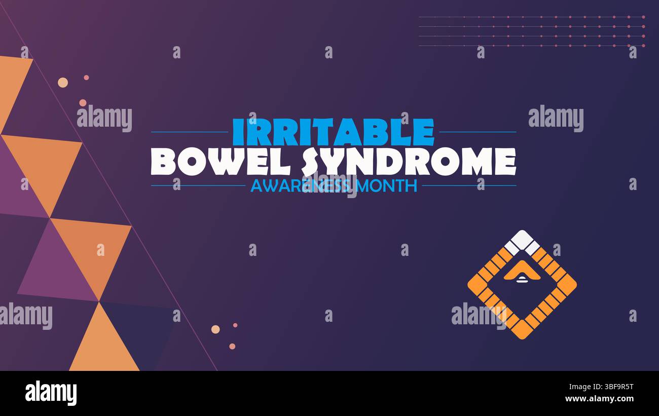 Mois de sensibilisation au syndrome du côlon irritable, compréhension et soutien Illustration de Vecteur
