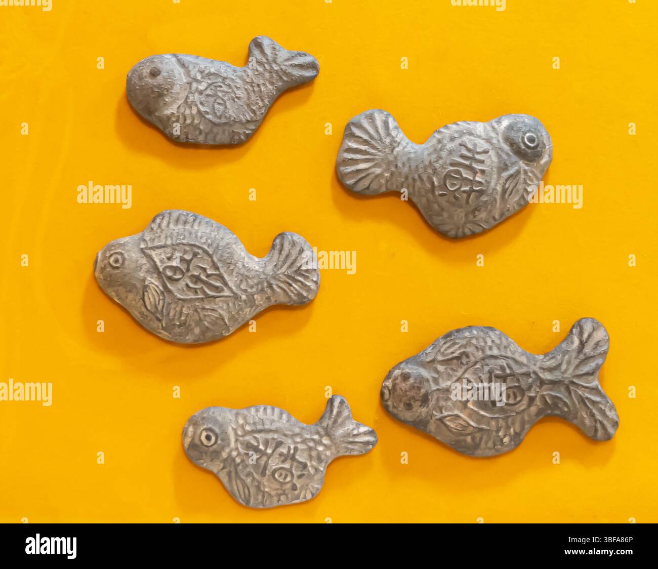 Argent sous forme de poisson, 13ème siècle, Melaka, Malaisie, Banque D'Images