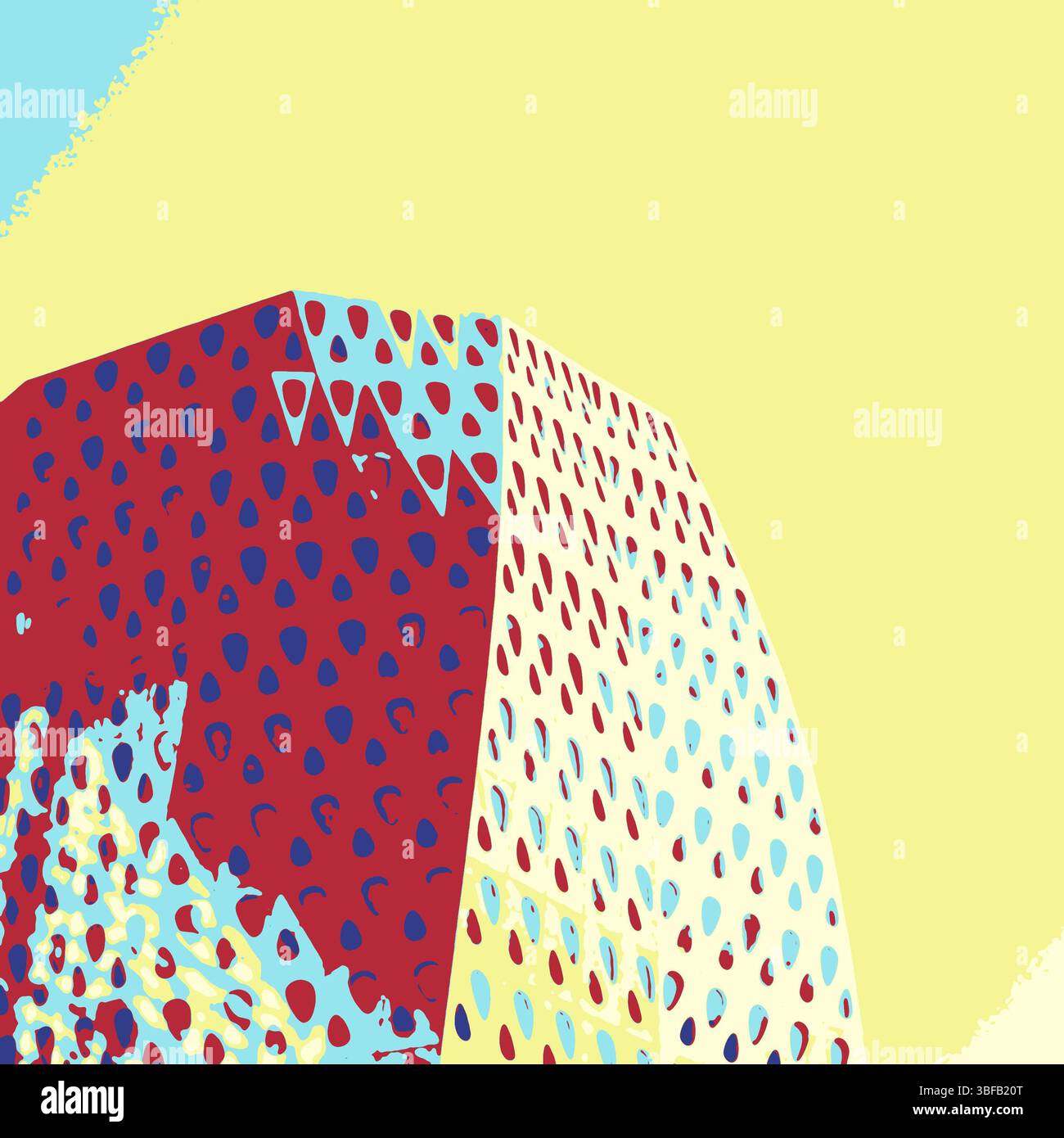 Bâtiment moderne détails géométriques dans pop art style poster Banque D'Images
