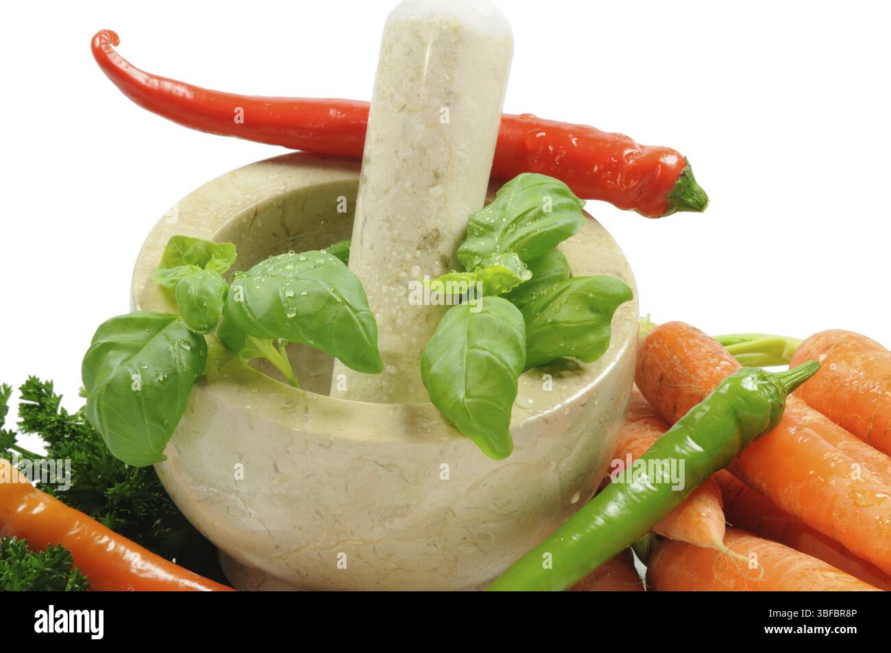 Pilon et mortier (pistillum et mortarium) Banque D'Images