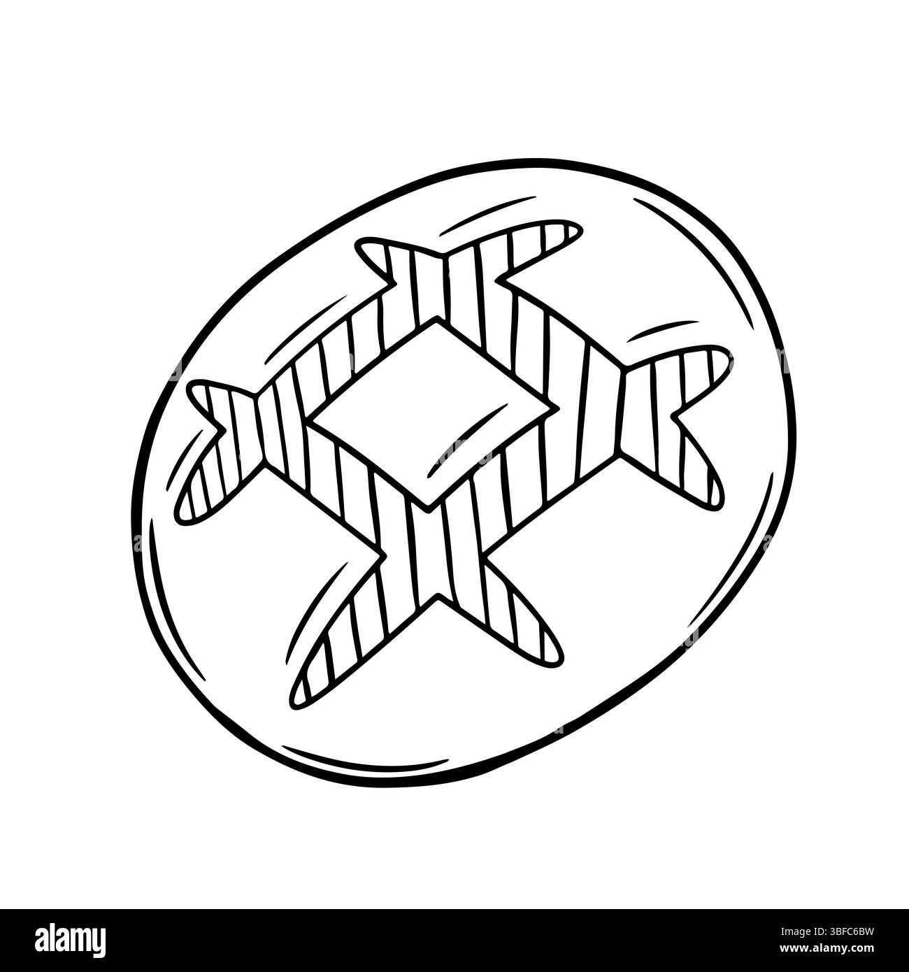 Croquis de vecteur de pain de seigle rond Illustration de Vecteur