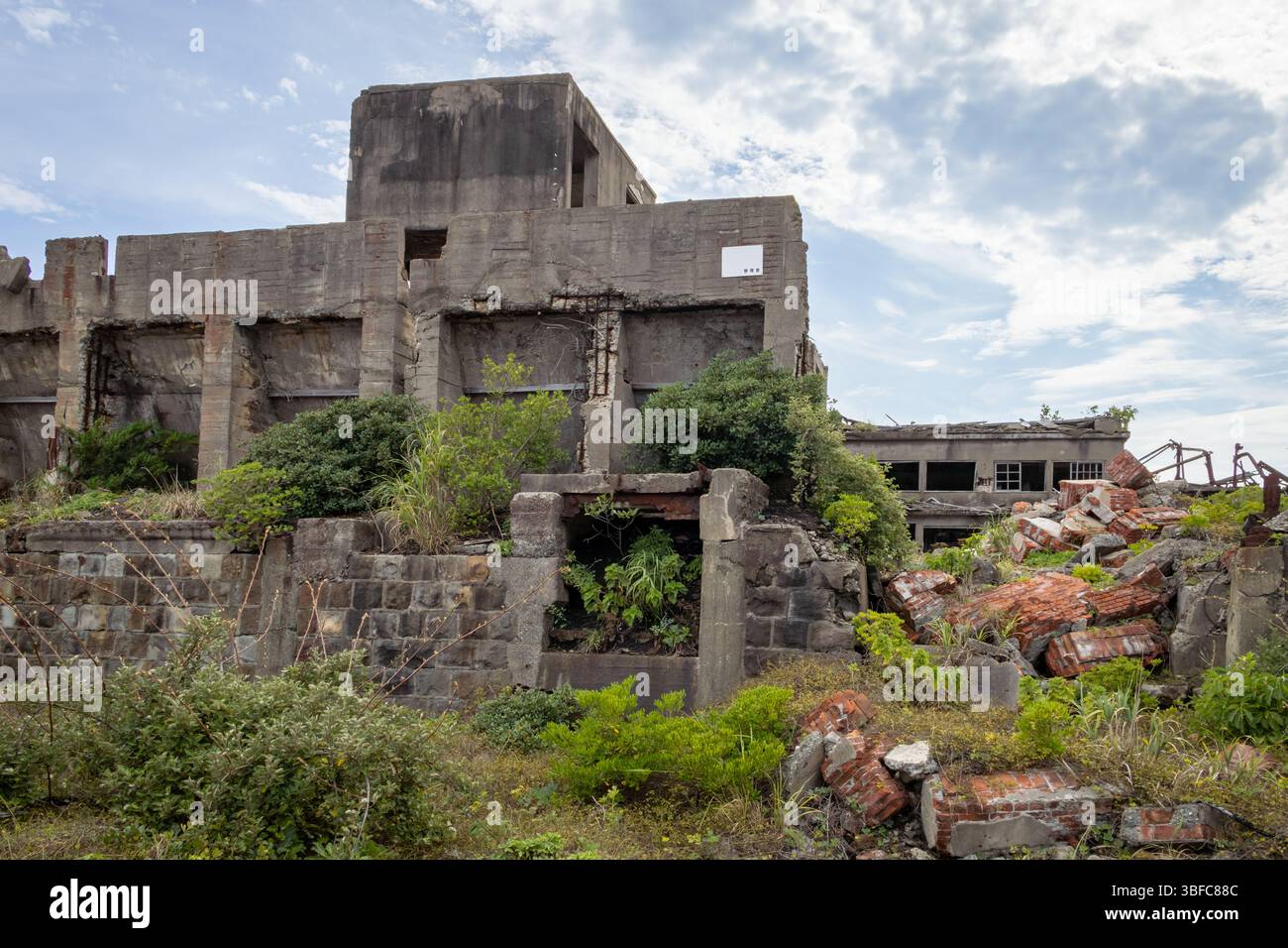 Abandonné l'île de Hashima Gunkanjima, un site du patrimoine culturel mondial à Nagasaki Banque D'Images