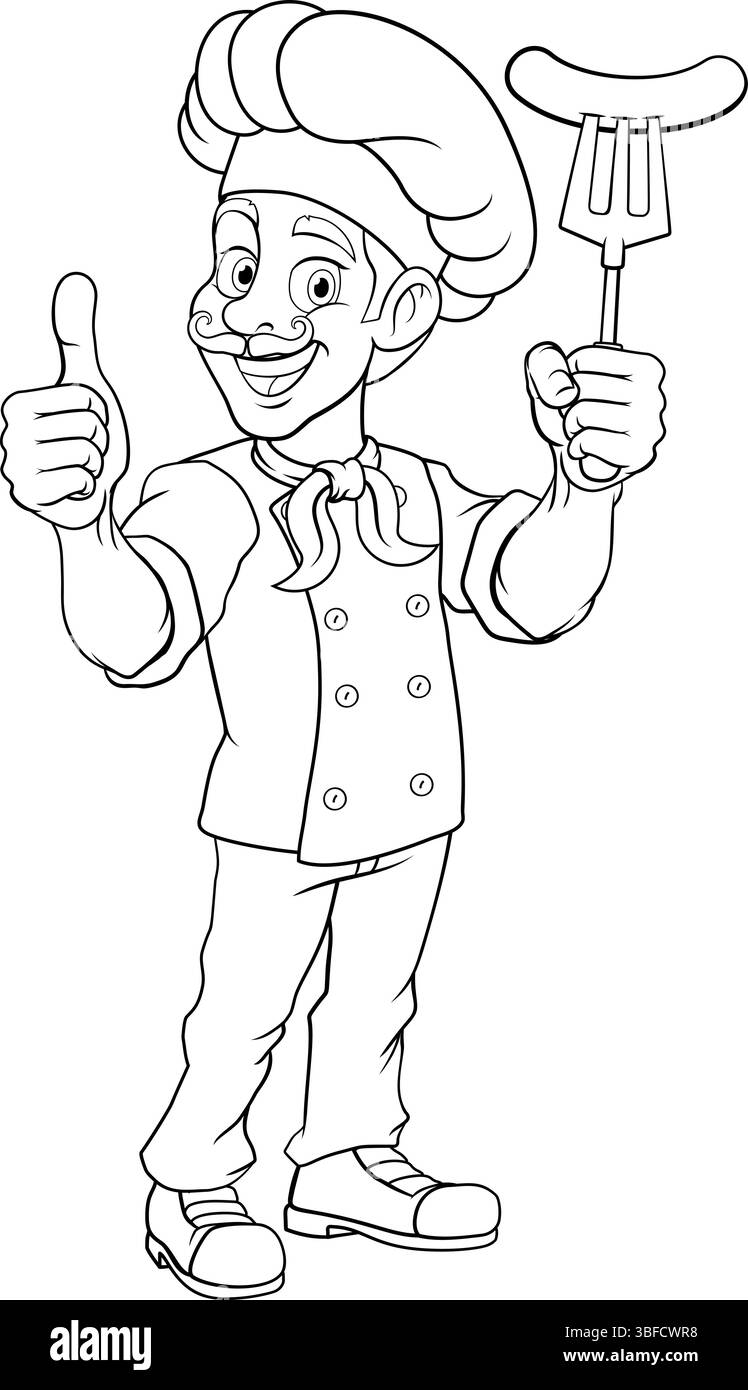 Chef nouveau 2024 A13 bw-61 Illustration de Vecteur