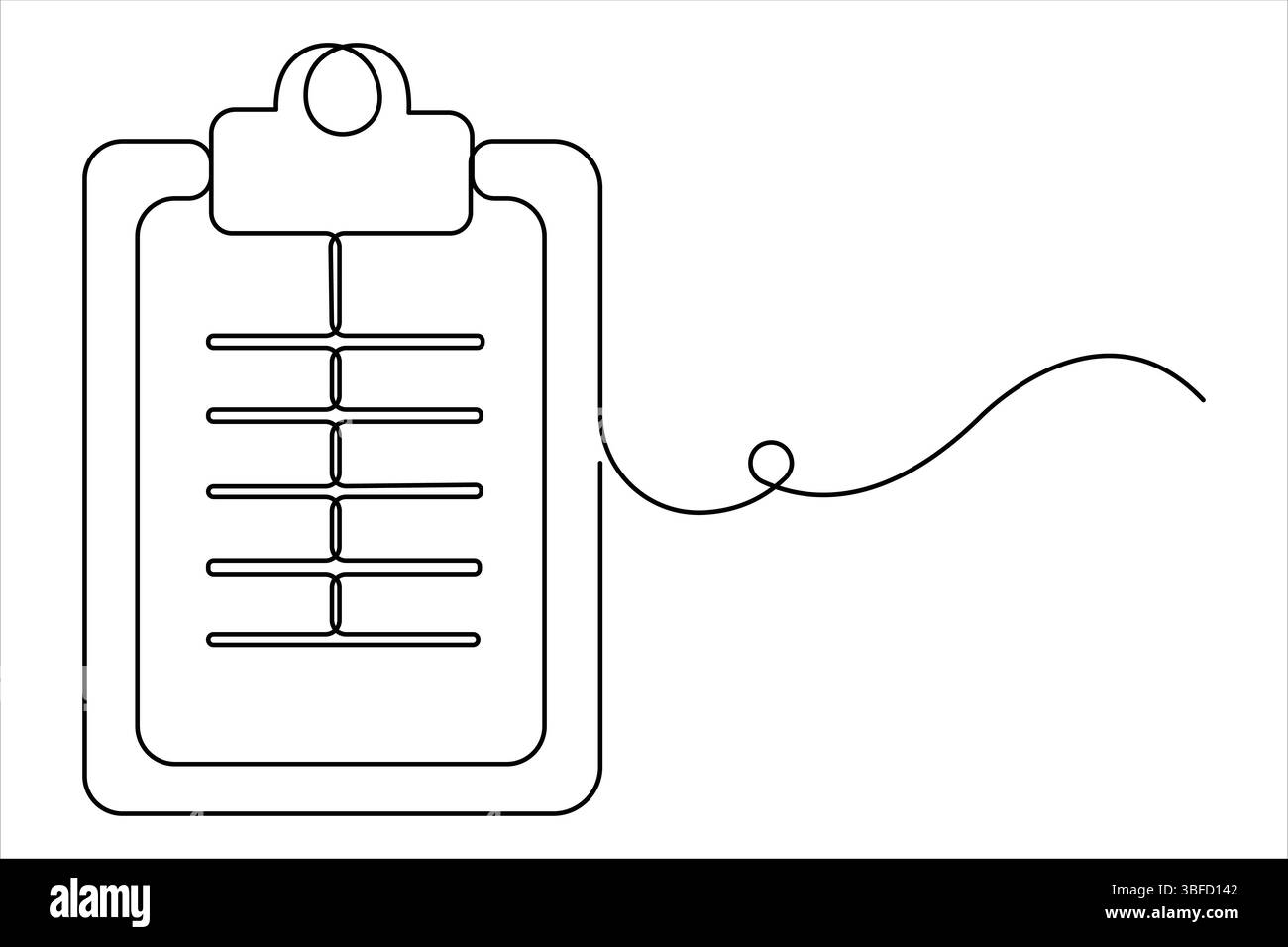 Dessin continu d'une ligne de presse-papiers avec une conception de liste de contrôle. presse-papiers avec une liste de contrôle illustration vectorielle d'une ligne Illustration de Vecteur