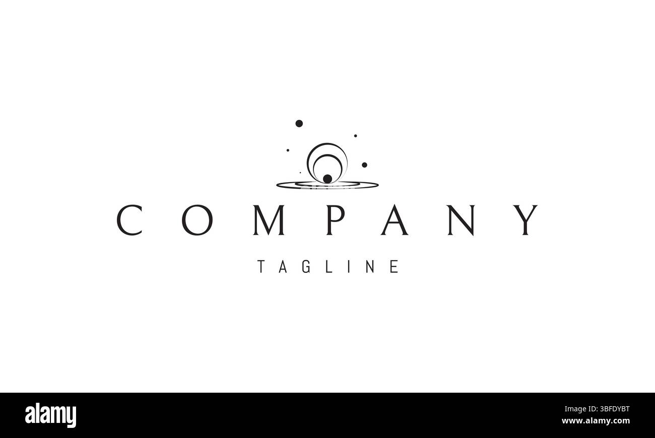 Logo vectoriel avec une image abstraite des vagues de l'impact. Illustration de Vecteur