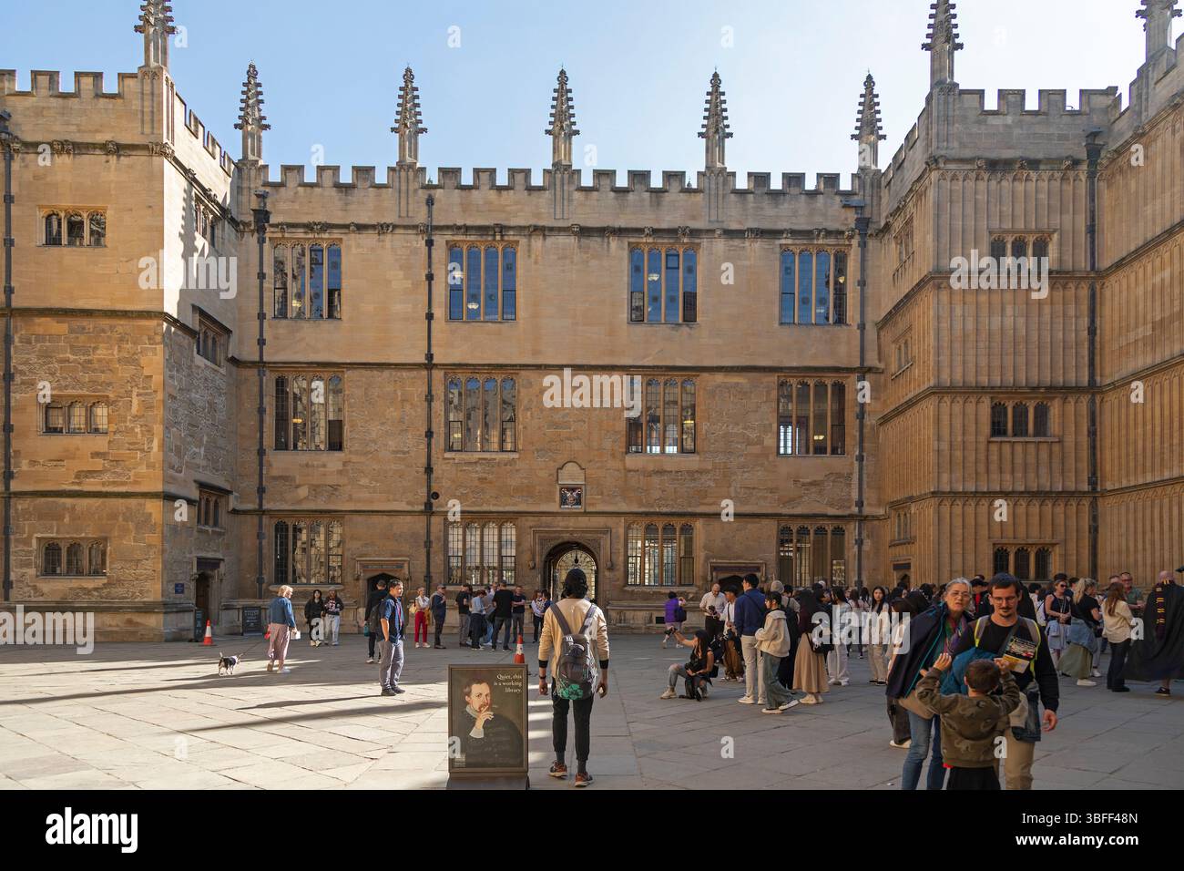 Bodleian Library, cour intérieure, Old Schools Quadrangle, Oxford, Angleterre, grande-Bretagne Banque D'Images