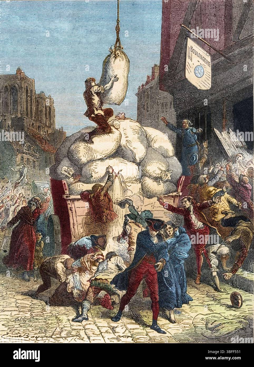 La guerre de la farine en France - 1775 - la guerre des farines Banque D'Images