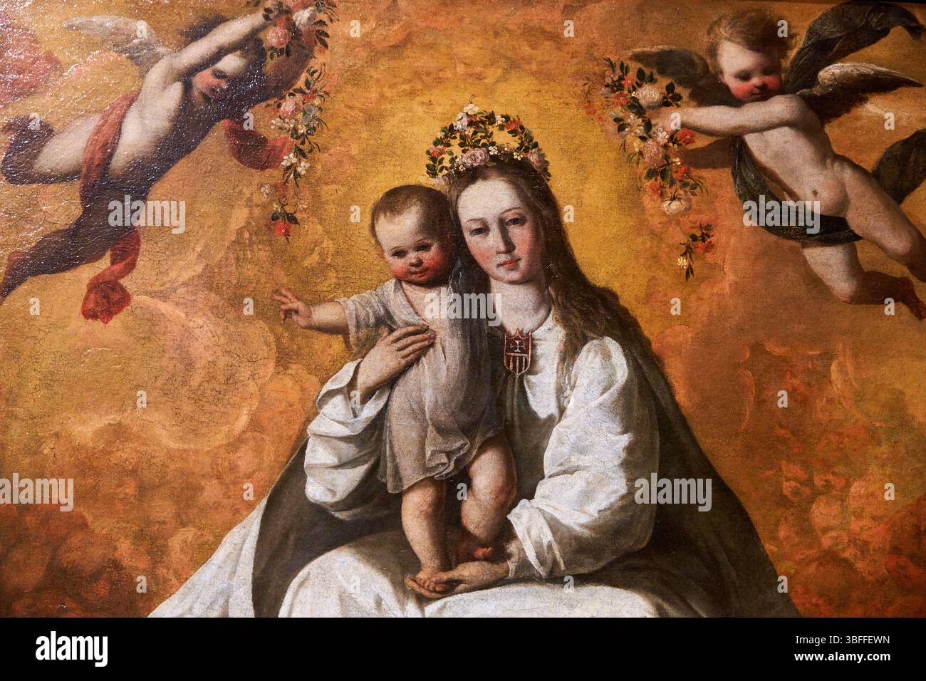 Notre-Dame de la Miséricorde avec deux Mercédariens (gros plan), 1635-1640, FRANCISCO DE Zurbarán (Fuente de Cantos, 1598-Madrid, 1664), exposition Zurbarán (super Banque D'Images