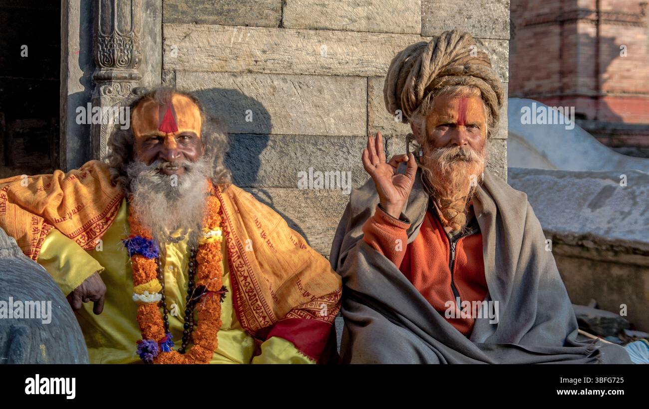 Sadhus : Saints hommes du Népal Banque D'Images