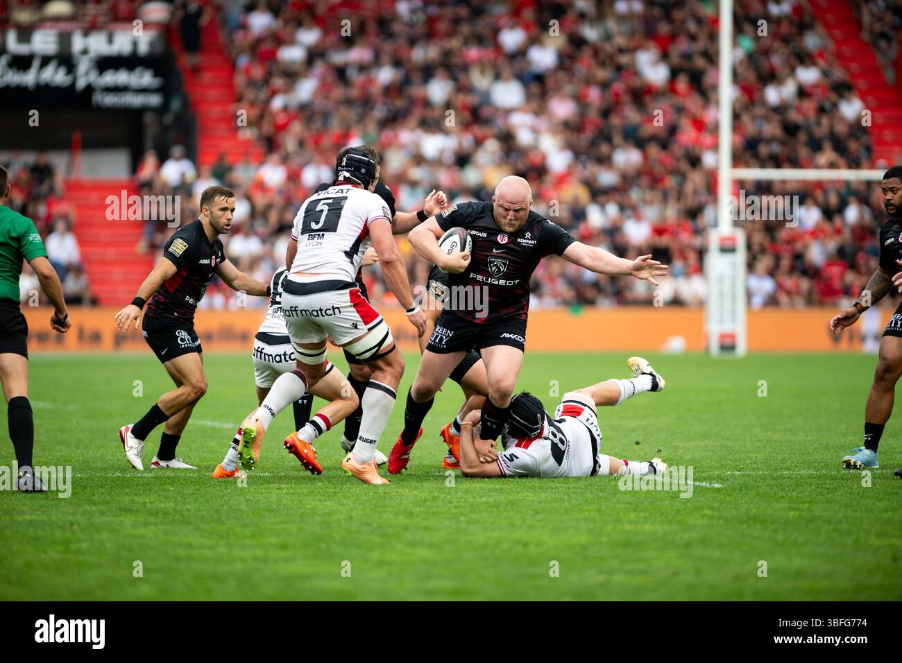 Toulouse, France. 01 juin 2025. Joel Merkler de Toulouse lors du match du championnat de France Top 14 de rugby à xv opposant le stade Toulousain (Toulouse) et LE LOU Rugby (Lyon) le 1er juin 2025 au stade Ernest Wallon de Toulouse, France - photo Nathan Barange/DPPI crédit : DPPI Media/Alamy Live News Banque D'Images
