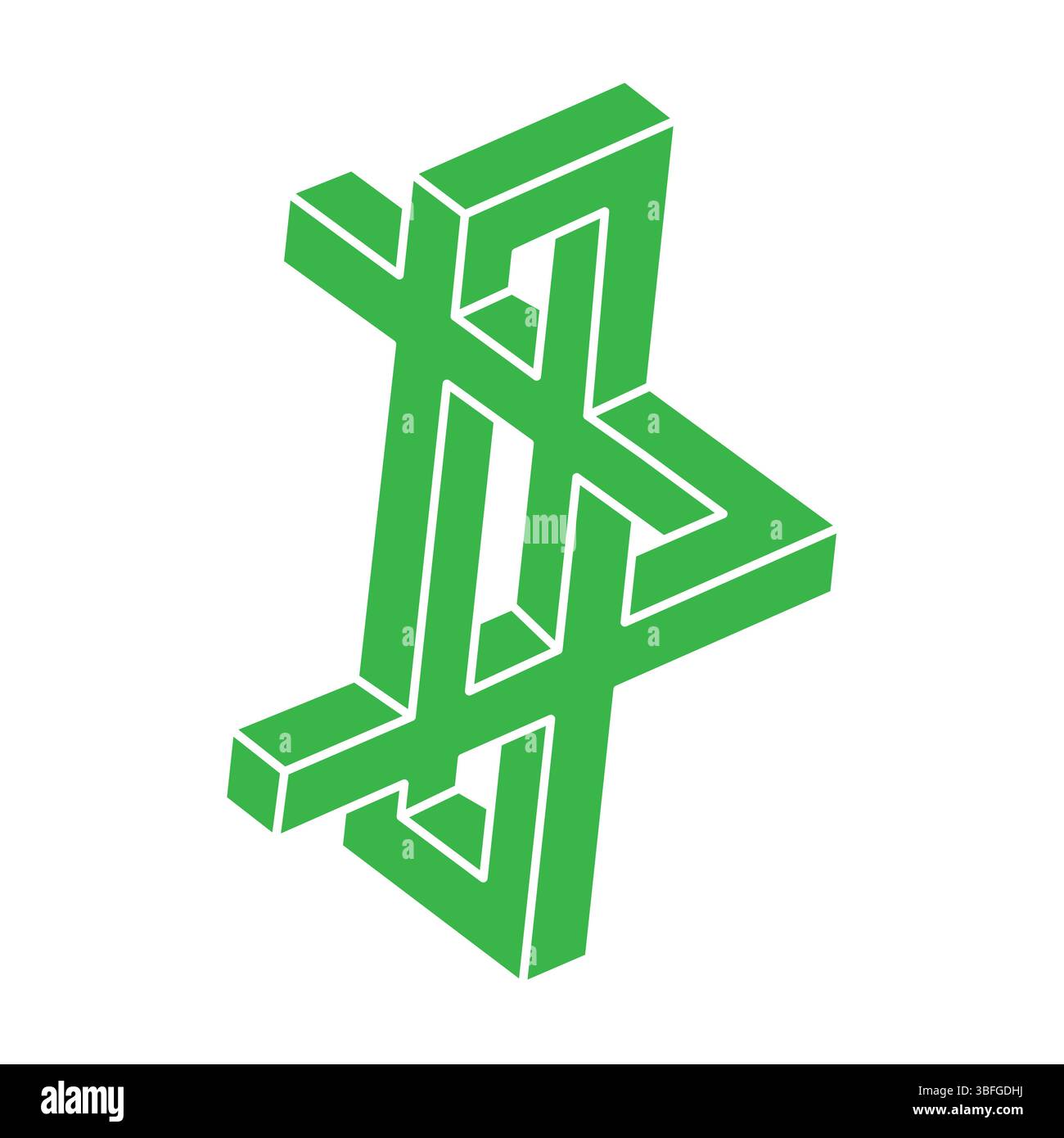 Formes impossibles. Figure de géométrie sacrée. Logo illusion d'optique. Objets géométriques éternels abstraits. Impossible contour sans fin. Art optique Illustration de Vecteur