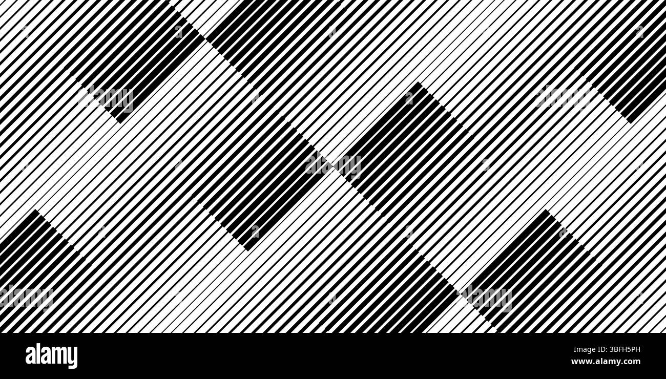 Motif à rayures. Fond avec des droites diagonales parallèles de différentes épaisseurs. Fond d'écran avec effet demi-teinte dynamique. Imprimé géométrique abstrait. Illustration graphique vectorielle. Illustration de Vecteur