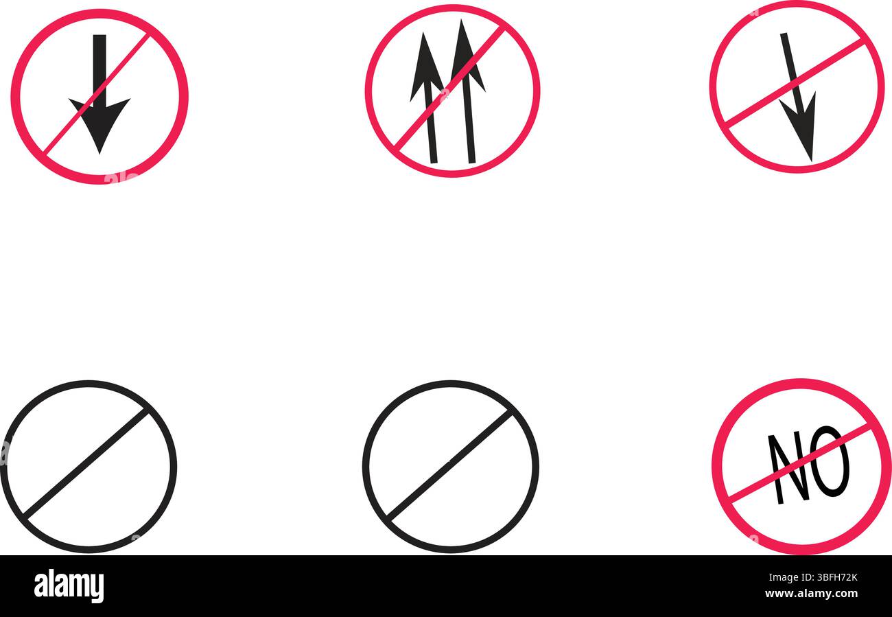 Interdiction de fumer, pas de boissons, pas de téléphones signes rouges d'interdiction ensemble de vecteur pour la signalisation des lieux publics Illustration de Vecteur