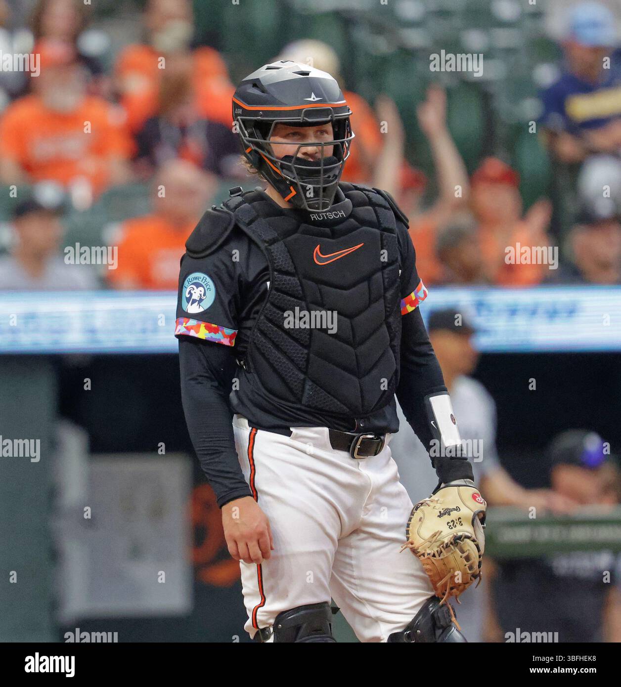 Baltimore, États-Unis. 05th Apr, 2025. Baltimore Oriole Catcher Adley RutschmanÊ (35) lors du match de saison régulière de la MLB à Camden Yards à Baltimore, MD, le 30 mai 2025. Les Orioles battent les White Sox 2-1. (Jeff Scudder/image of Sport) photo via le crédit : Newscom/Alamy Live News Banque D'Images