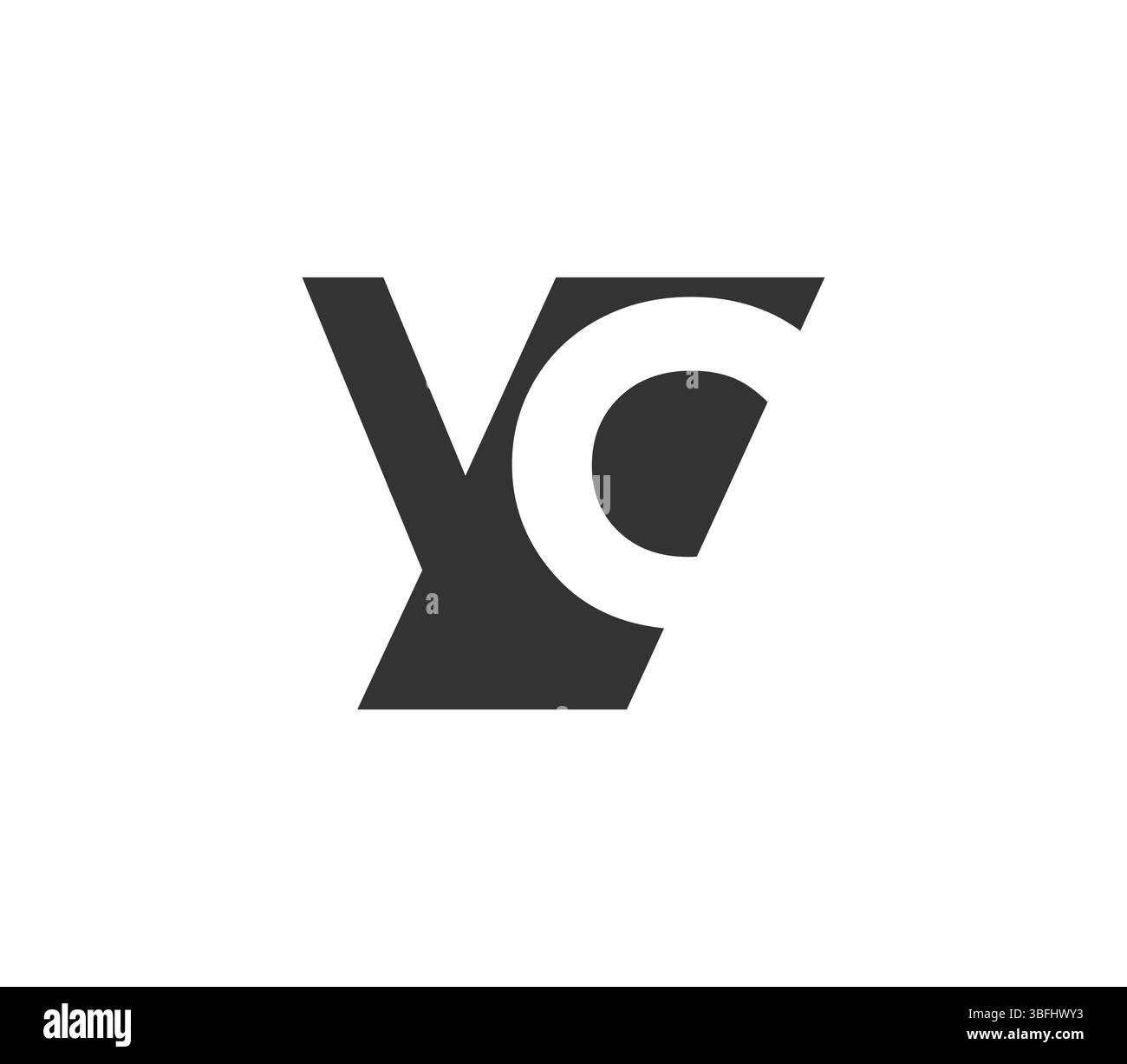 YC Creative Geometric initial basé sur un logo moderne et minimal. Polices lettre y c tendance. Design vectoriel techno élégant professionnel universel. Illustration de Vecteur