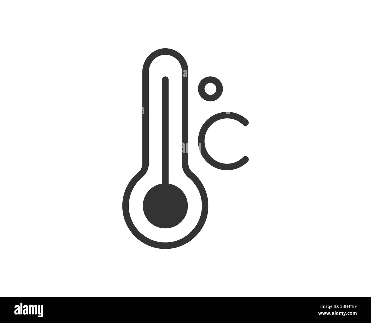 Icône graphique simple représentant un thermomètre avec une lecture basse en degrés Celsius. Utile pour illustrer la météo, la température, la santé ou le changement climatique Illustration de Vecteur