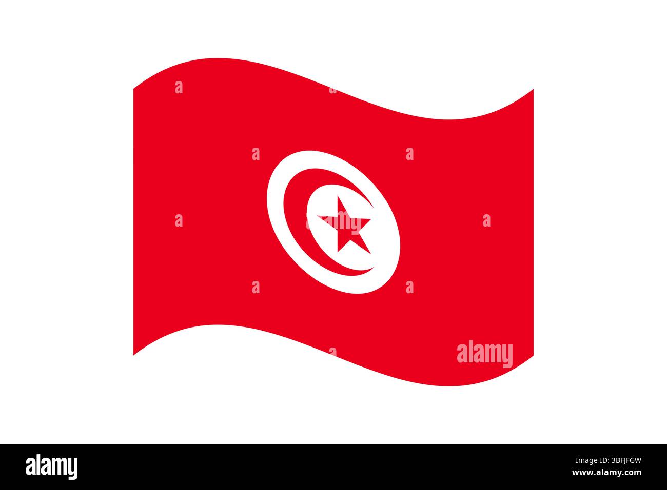 Drapeau de Tunisie. Tunisie Wavy drapeau illustration vectorielle numérique. Drapeau flottant. Illustration de Vecteur