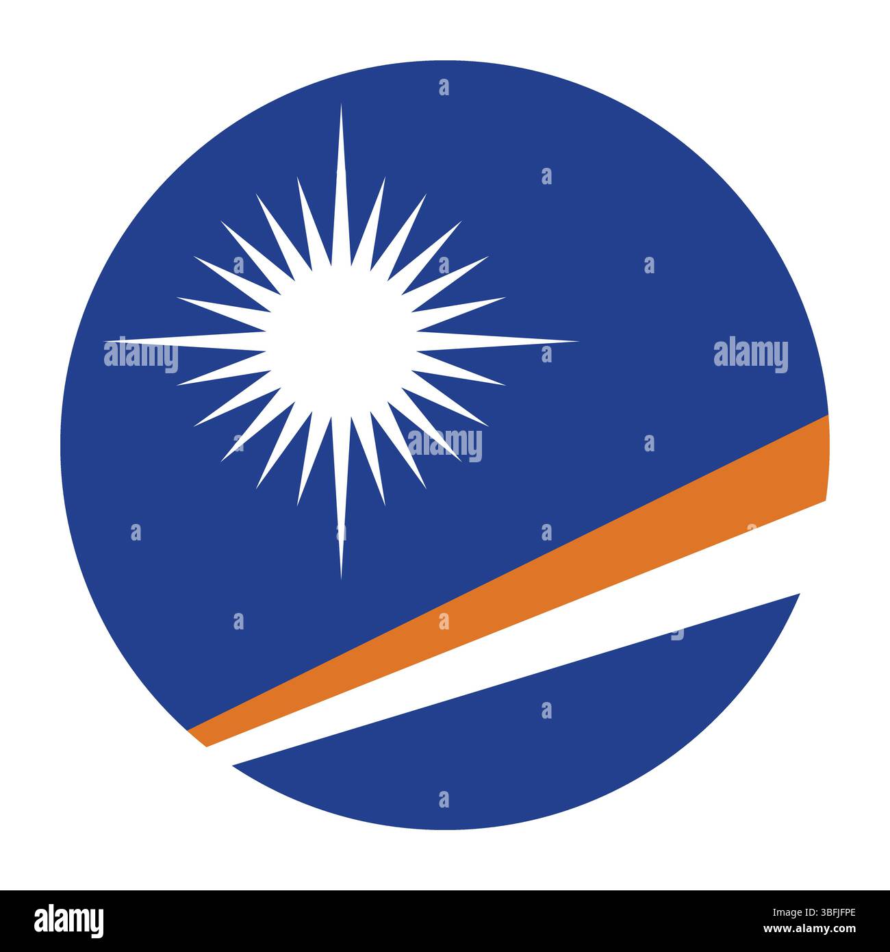 Drapeau des Îles Marshall. Icône de drapeau de cercle des Îles Marshall conception d'illustration vectorielle d'ordinateur. Illustration de Vecteur