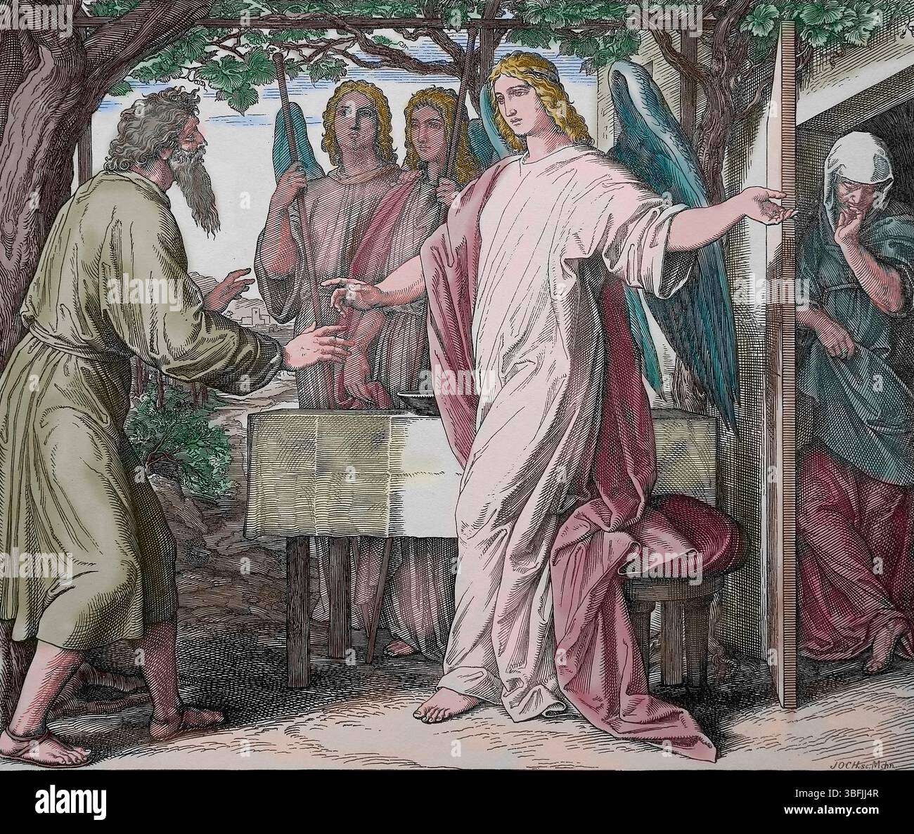Ancien Testament. Abraham reçoit la promesse de Dieu d'un fils. Genèse. Illustration par J. Schnorr von Carolsfeld. 'The Picture Bible', 1852-60. Banque D'Images