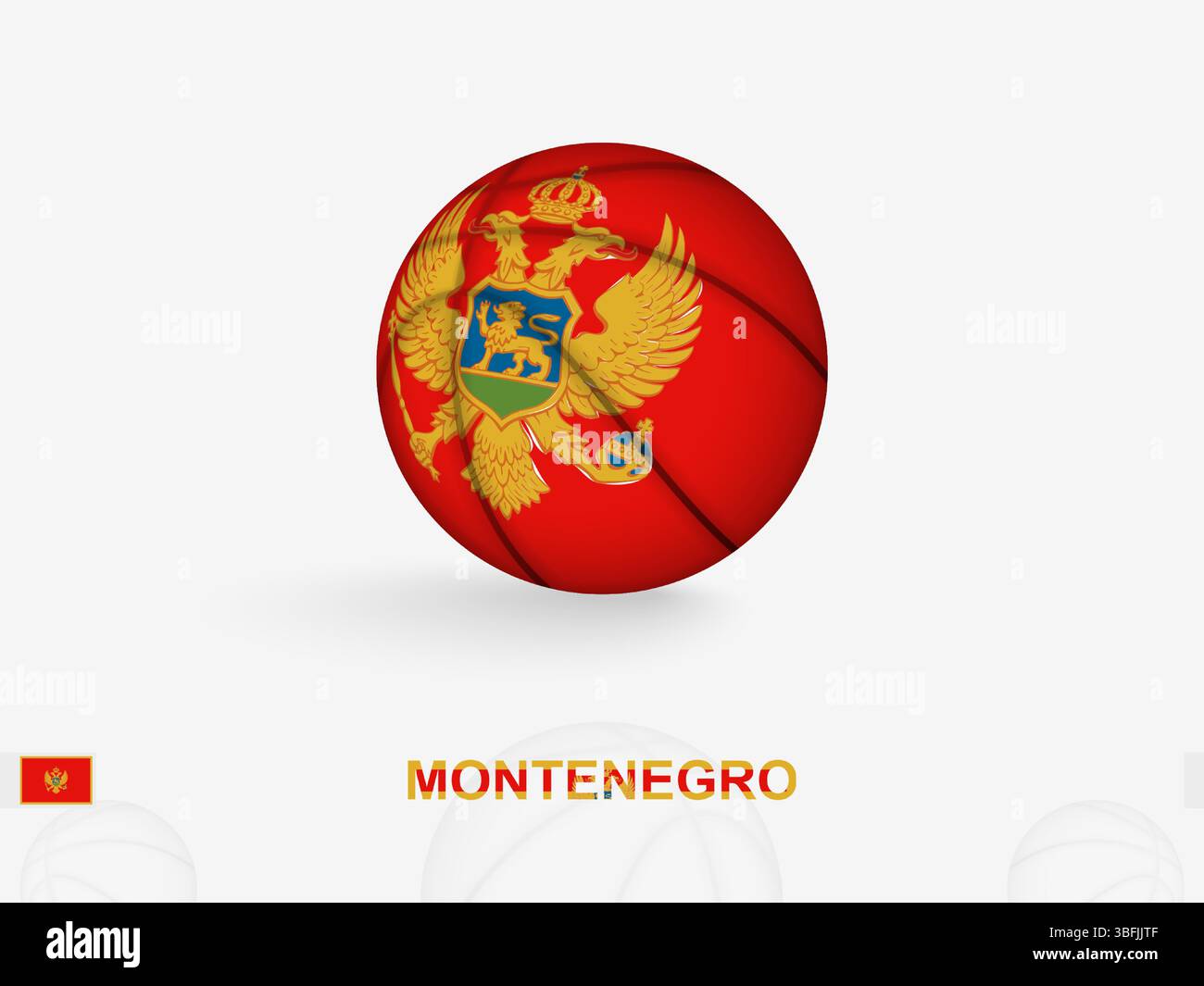 Monténégro concept de basket-ball avec drapeau national Design. Parfait pour une utilisation dans le contenu lié au sport, les promotions de l'équipe nationale. Illustration de Vecteur