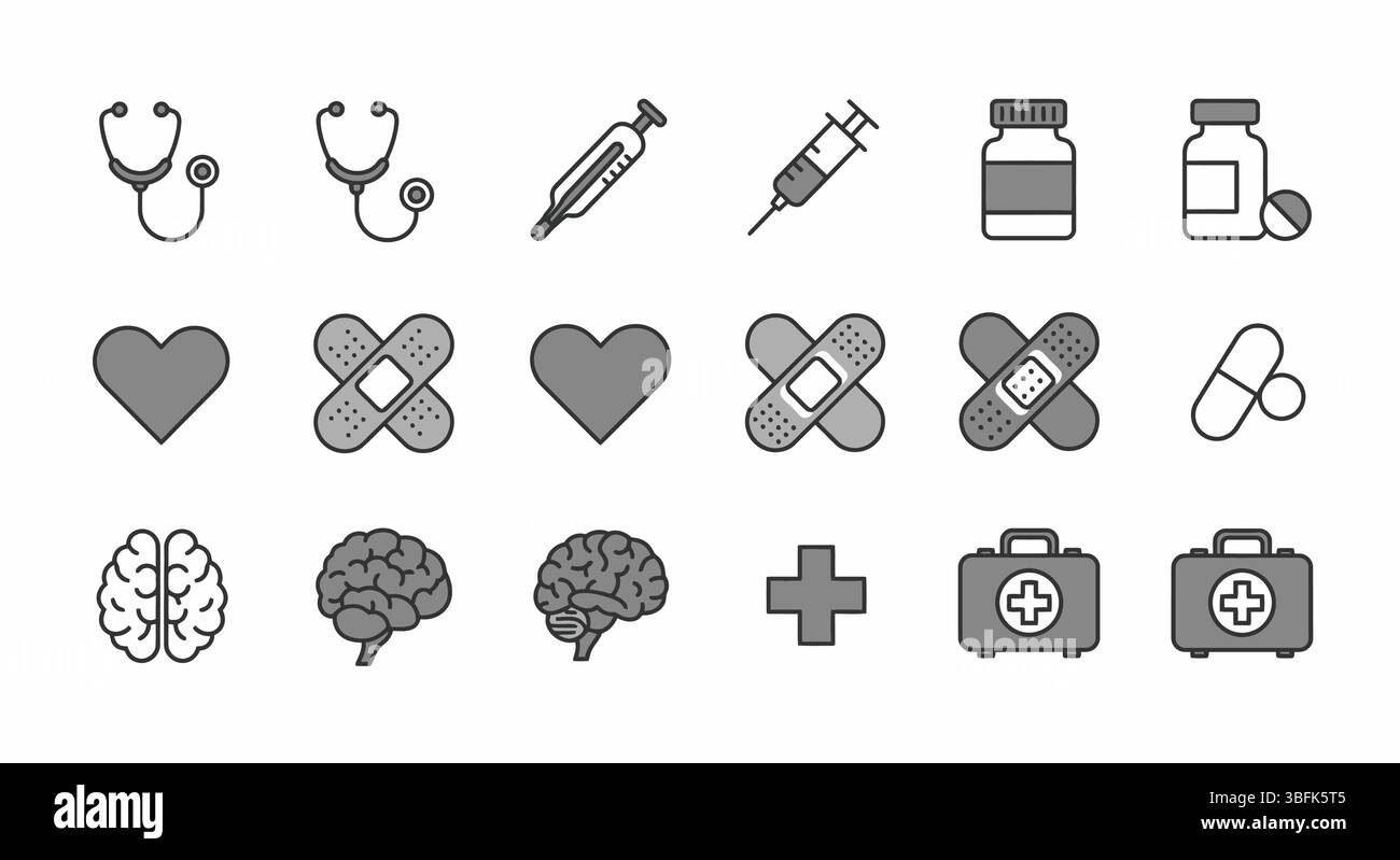 Jeu d'icônes médicales – symboles de santé, de médecine, de santé et d'hôpital Illustration de Vecteur Jeu d'icônes médicales – symboles de santé, de médecine, de santé et d'hôpital Illustration de Vecteur