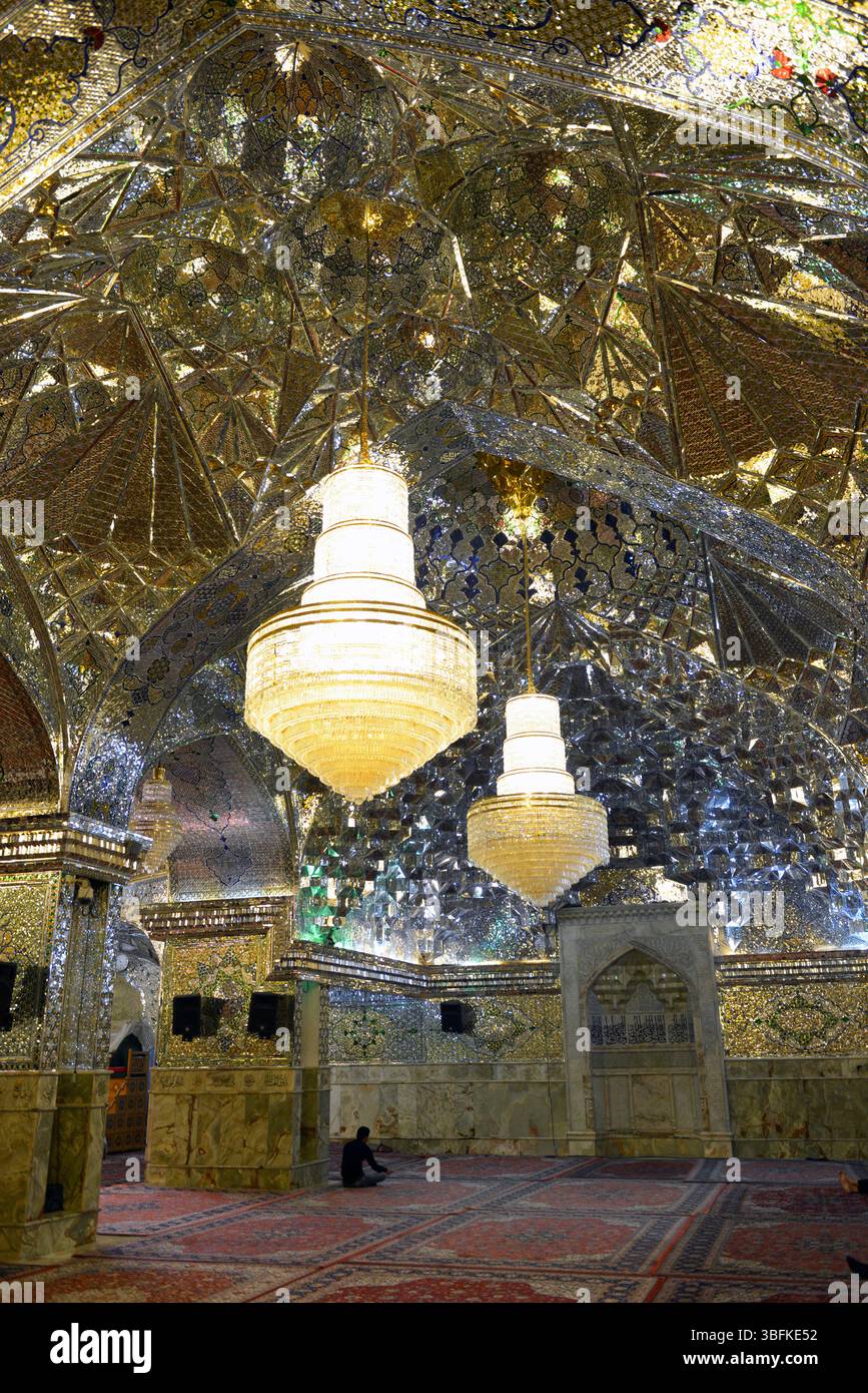 Moyen-Orient, Iran, Chiraz, le mausolée de Shah Cheragh / Shah Cheragh mausolée, monument funéraire et mosquée à Shiraz, Iran. Banque D'Images