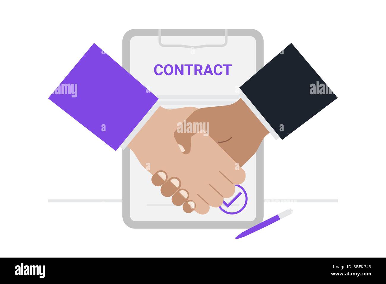 Une poignée de main professionnelle de consultant et de client symbolise un accord réussi et un partenariat de confiance Illustration de Vecteur