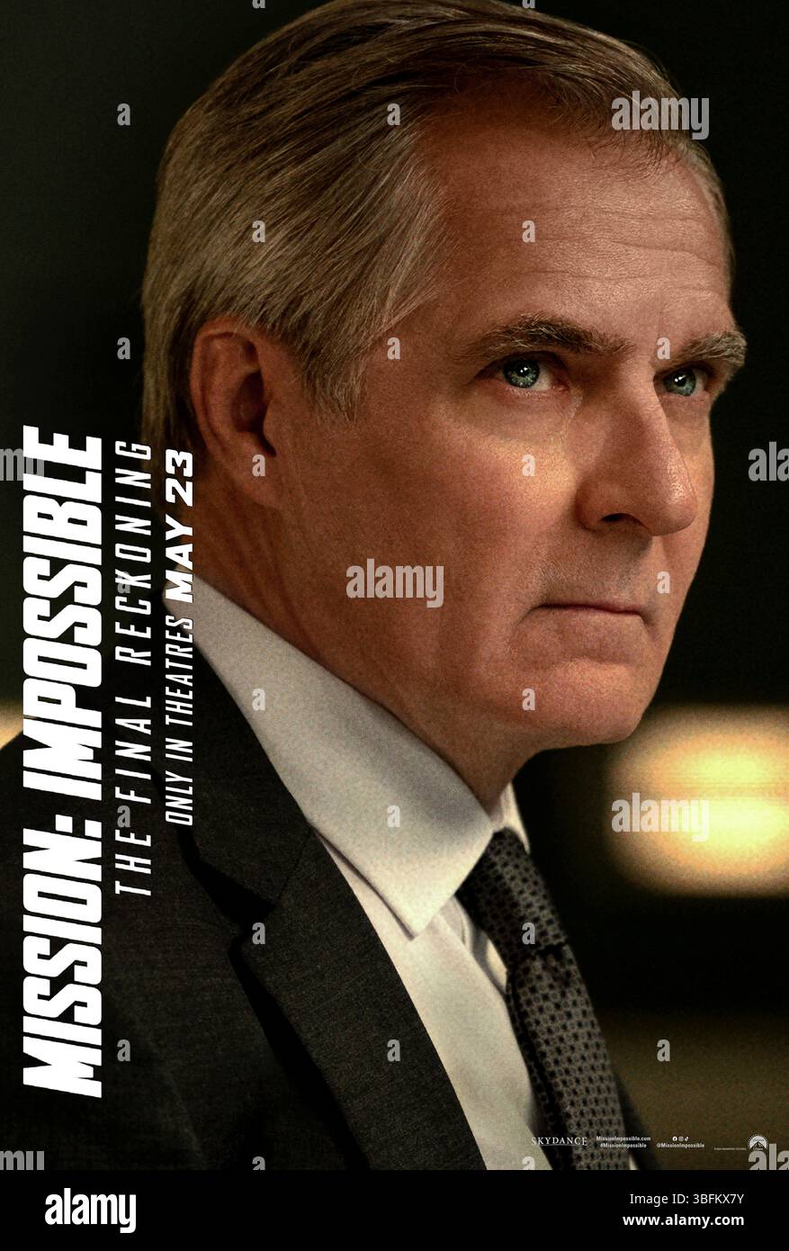 Mission : impossible - The final Reckoning (2025) réalisé par Christopher McQuarrie et mettant en vedette Henry Czerny dans le rôle d'Eugene Kittridge, l'ancien directeur du FMI, maintenant à la tête de la CIA, est attiré dans le monde de l'espionnage alors qu'Ethan Hunt et son équipe font face à une intelligence artificielle voyante menaçant la sécurité mondiale. Affiche de personnage AMÉRICAINE À USAGE ÉDITORIAL EXCLUSIF. Crédit : BFA / Paramount Pictures Banque D'Images