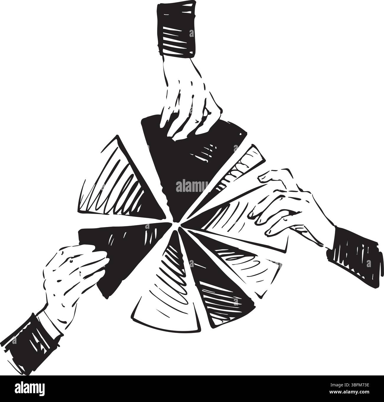 Illustration attrayante illustrant efficacement le concept de travail d'équipe dans la distribution des ressources Illustration de Vecteur