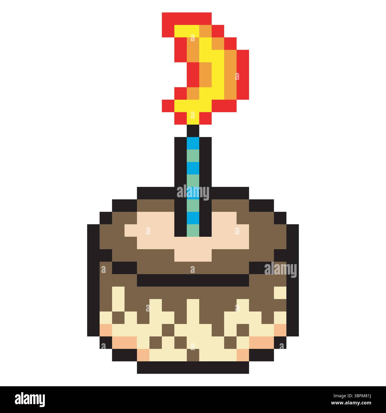 Motif d'art de pixel de gâteau d'anniversaire Illustration de Vecteur