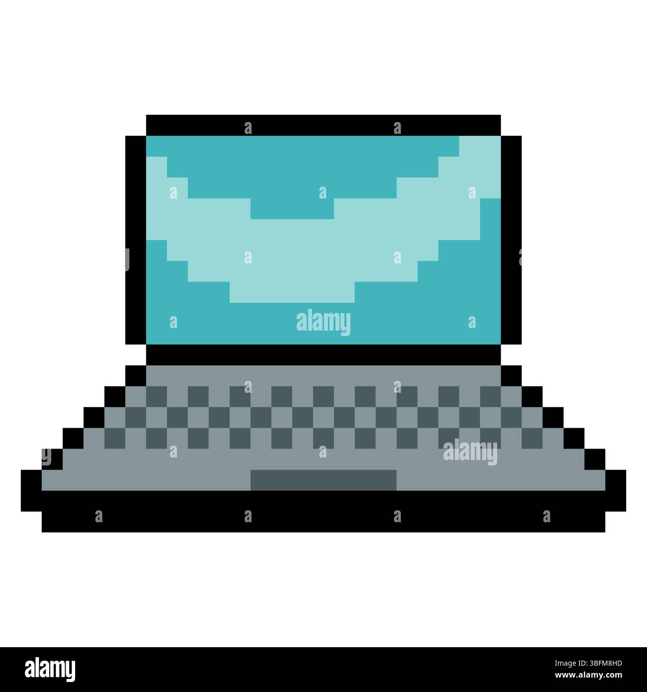 Ordinateur portable dans le style pixel art Illustration de Vecteur
