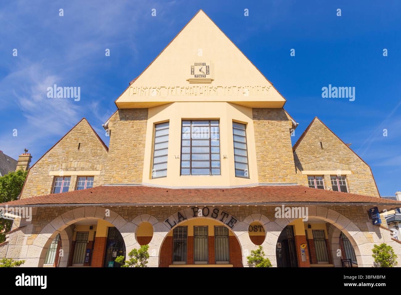 Le bureau de poste rue de Metz, le Touquet Paris plage, France. Banque D'Images