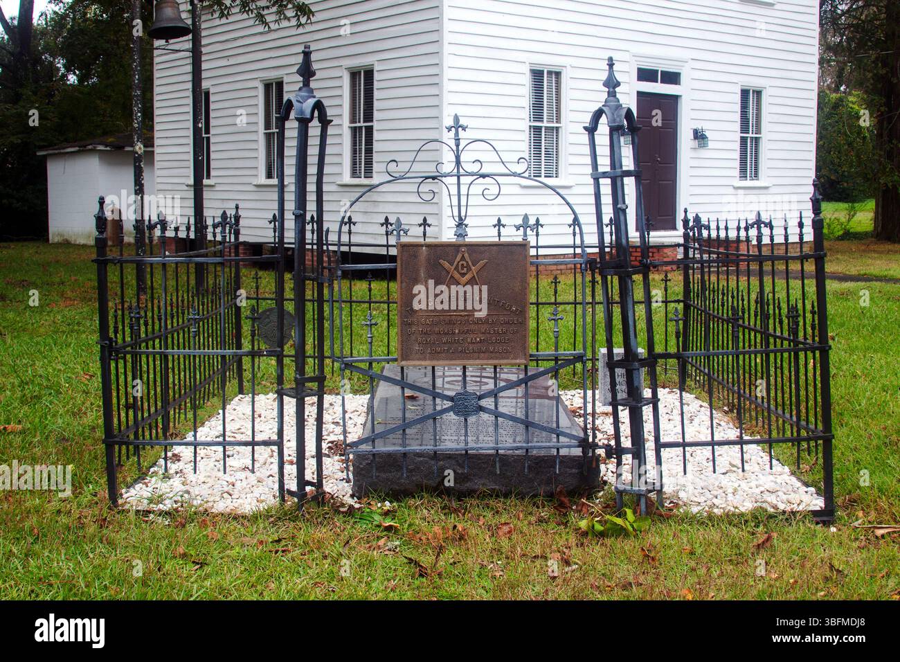 Tombe du seul Grand Maître maçonnique d'Amérique Joseph Montfort à Halifax, Caroline du Nord Banque D'Images