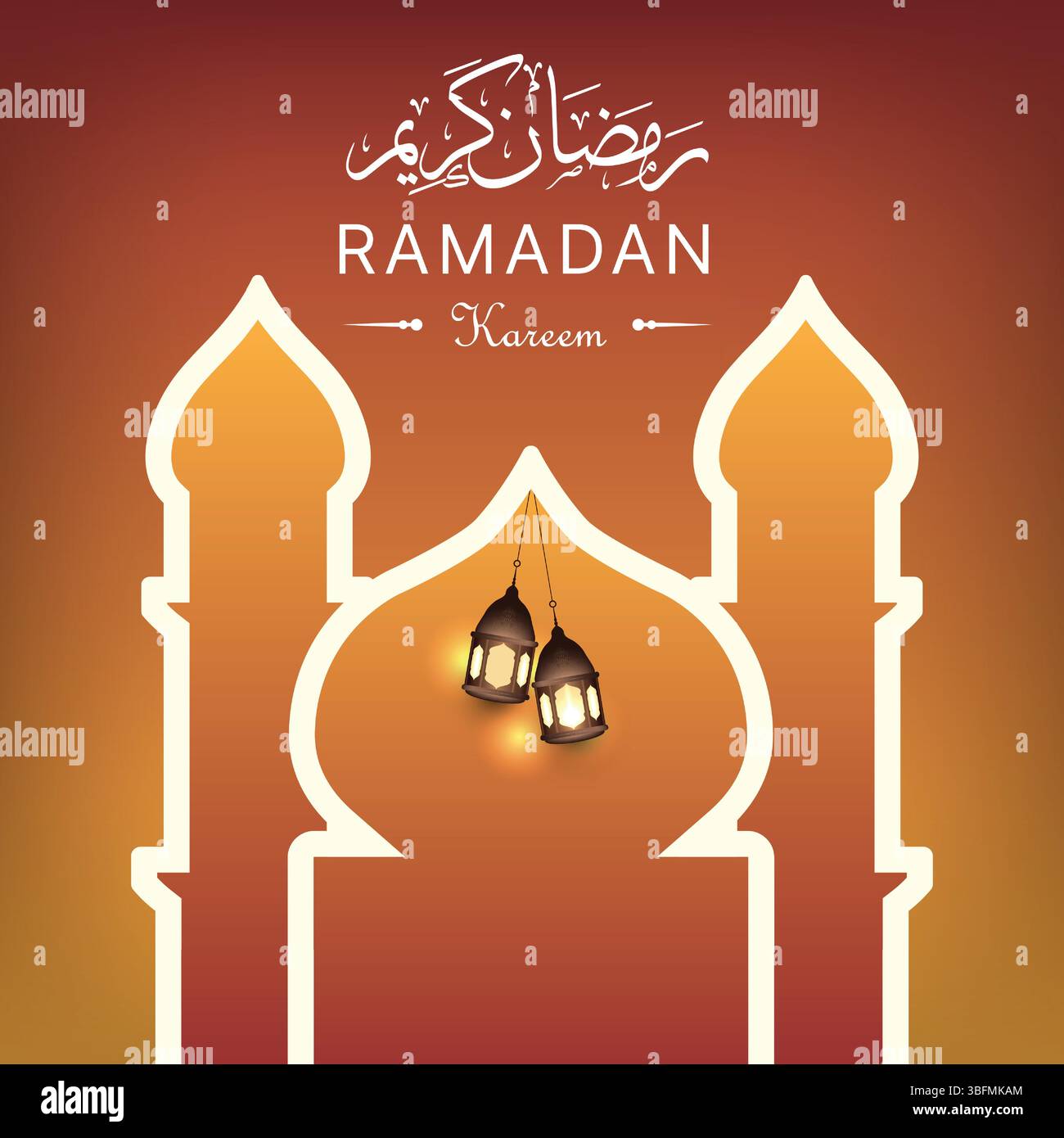 Conception de mosquée Ramzan Moubarak, modèle de publication créative de médias sociaux avec fond abstrait sombre Illustration de Vecteur